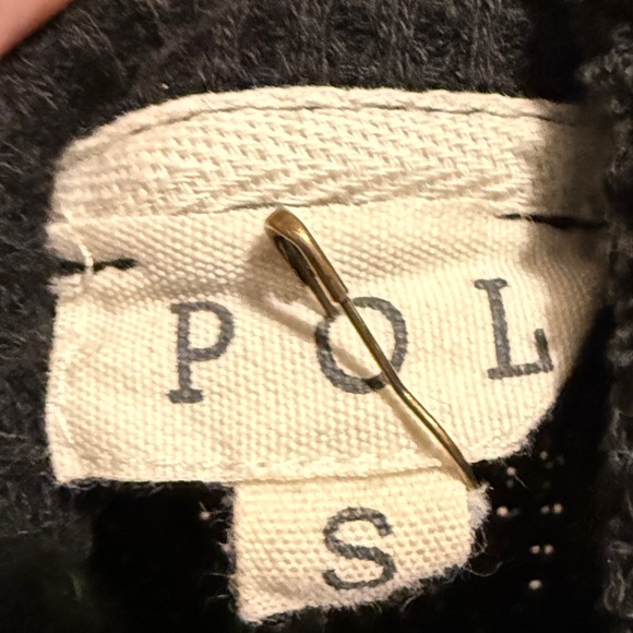 Black timber thread vintage wash camo shacket top cardigan by POL small Boho - Picture 5 of 6